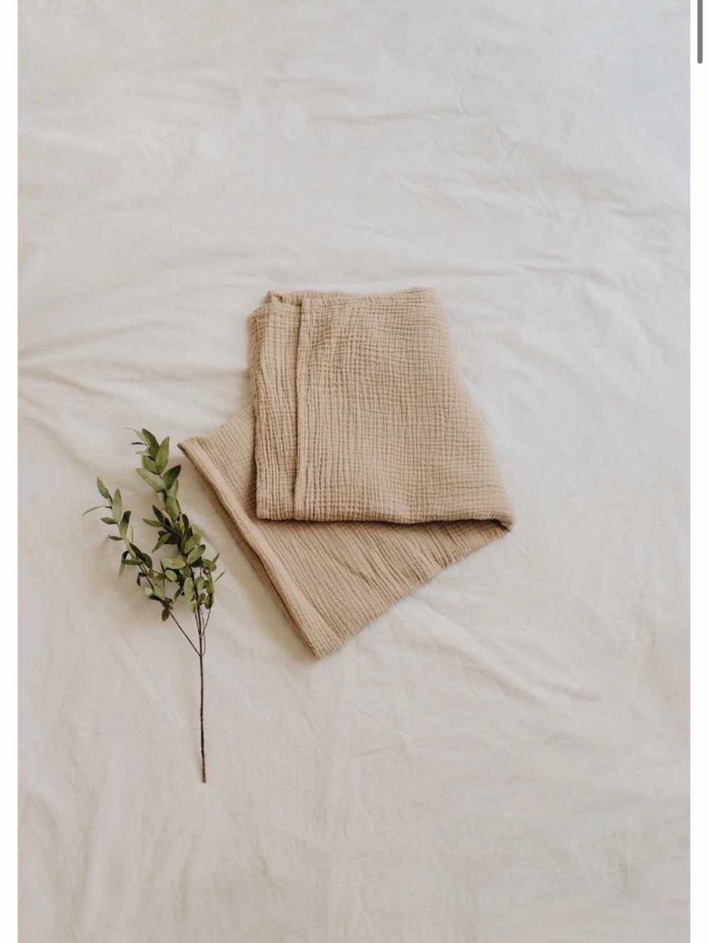 100% Organic Cotton Muslin Beige Waffle Knit Baby Blanket Swaddle